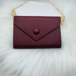 Women’s Minimalist Red Wine Card Wallet